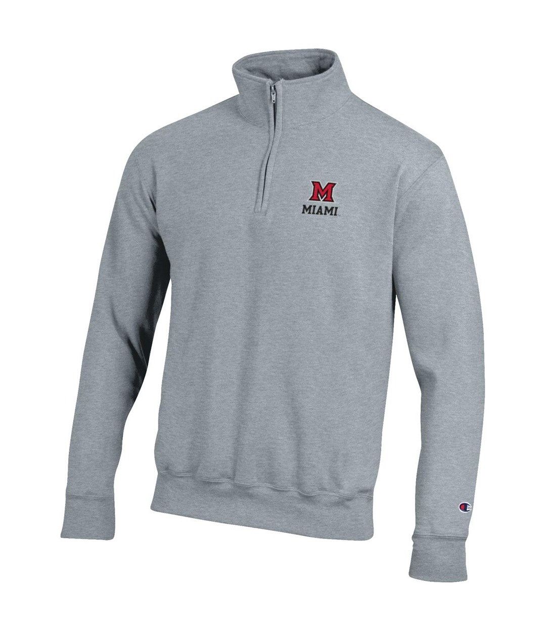 Champion Miami University GRAY Fleece 1/4 Zip, Size: 2XL