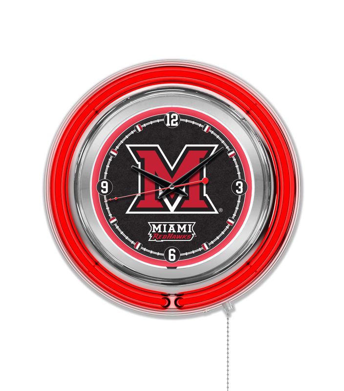 Miami University RedHawks Neon Wall Clock