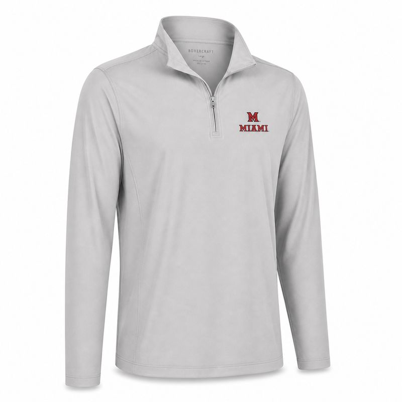 Boxercraft Miami University RedHawks Gray Woven 1/4 Zip Pullover