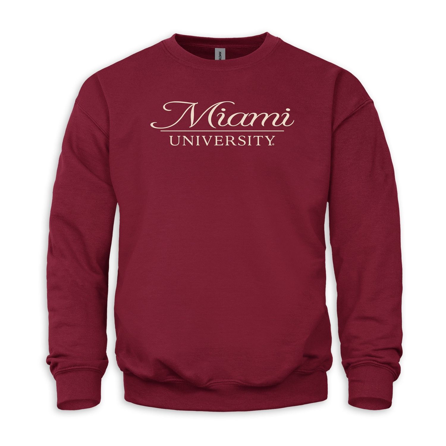 Garnet Embroidered Hood with Script Miami over University, Size: 2XL