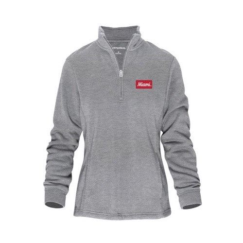 Miami RedHawks Women's Comfy Quarter-zip, Size: 2XL