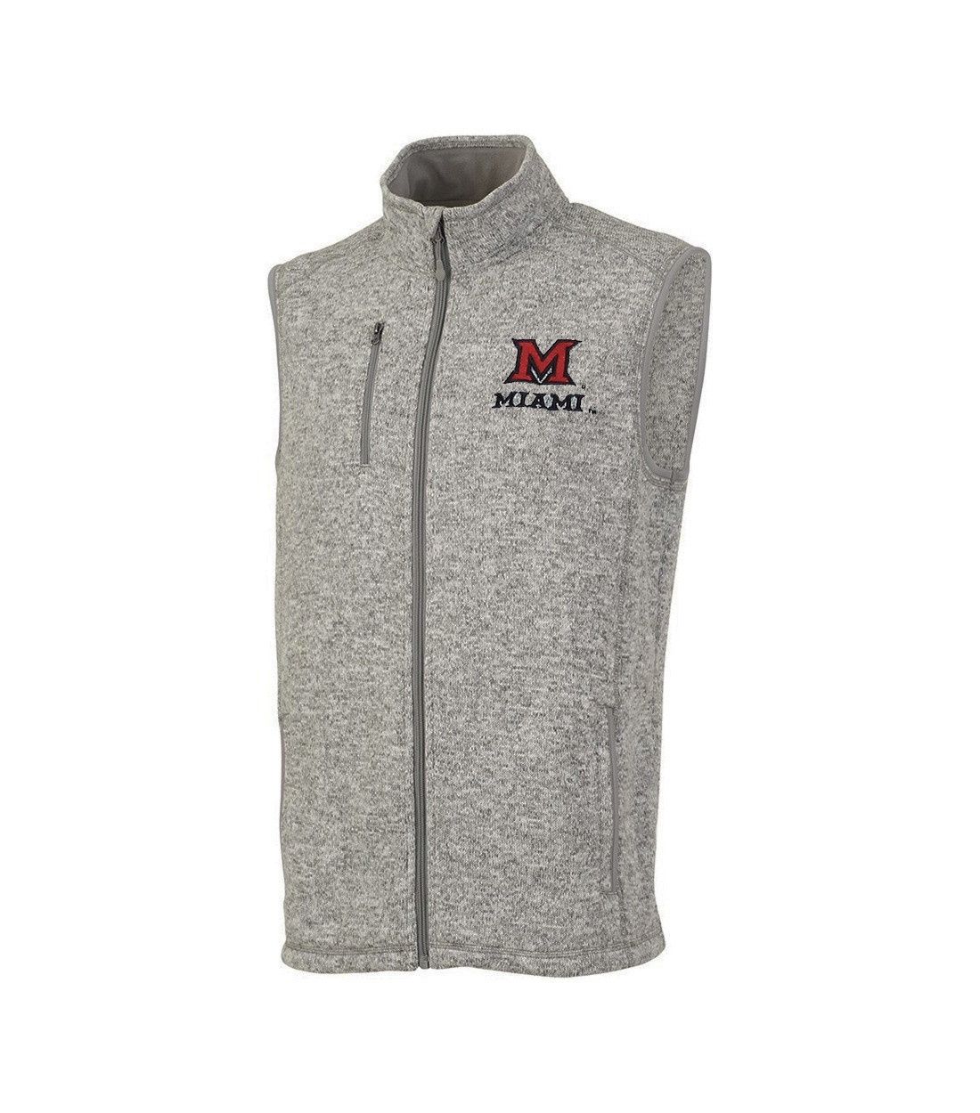 Miami University Heathered Gray Full Zip Vest, Size: S