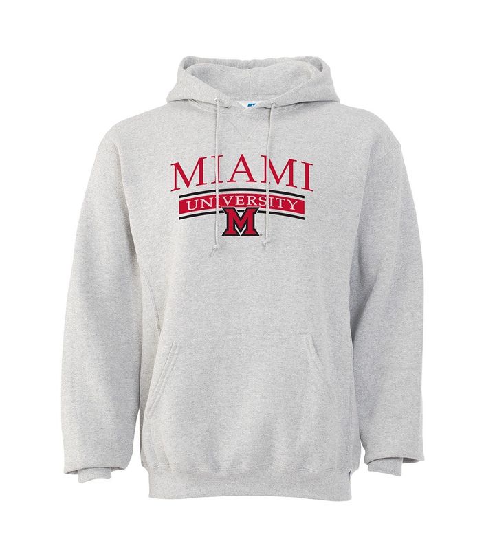 Miami University Over Block "M" Ash Hoodie