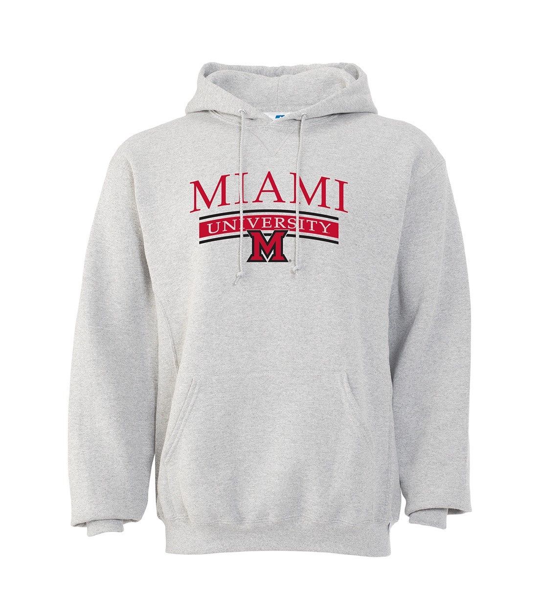Miami University Over Block "M" Ash Hoodie, Size: 2XL