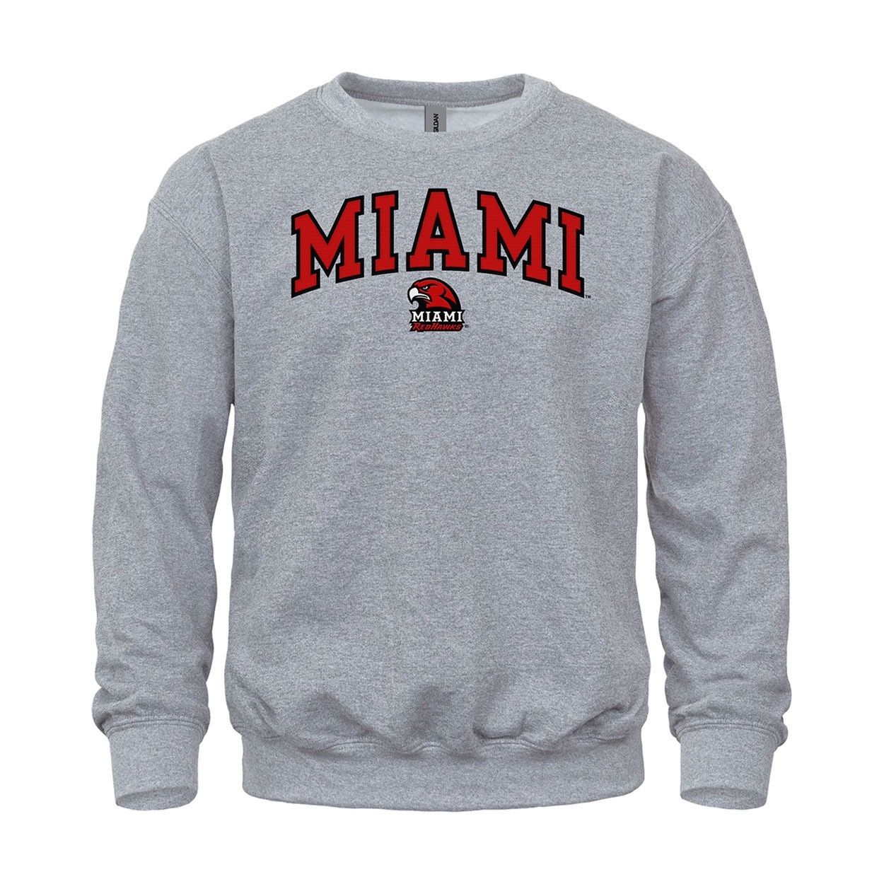 Miami University Crew w/ Miami Arched over Hawk Head, Size: 2XL