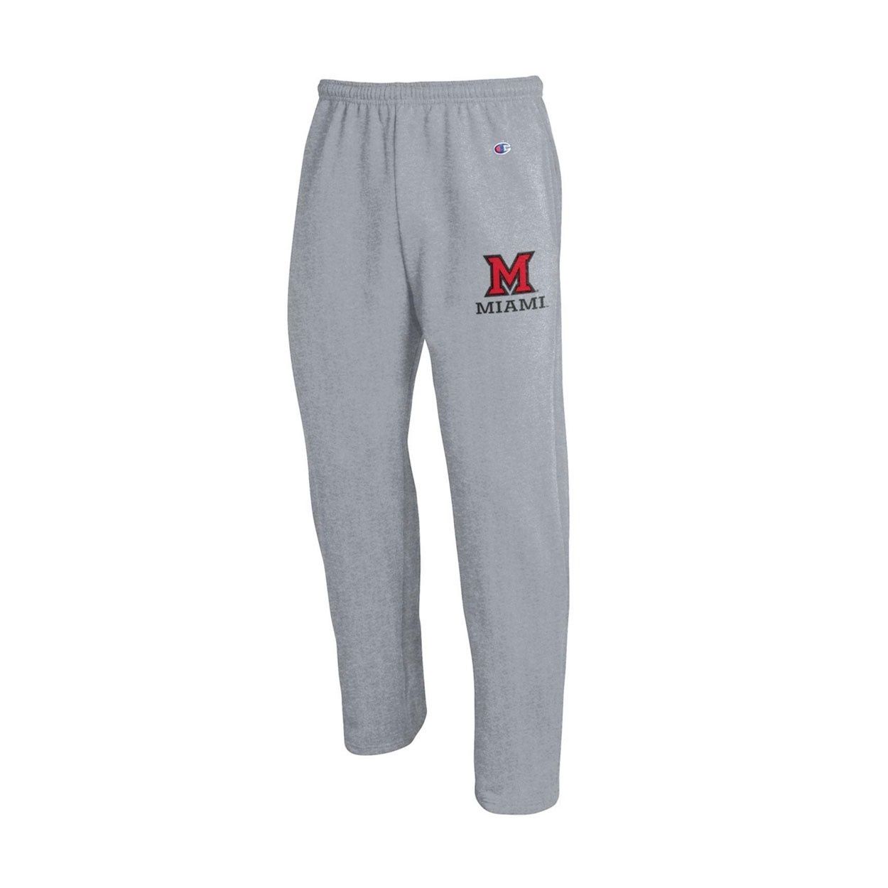Champion Miami Block M Logo Open Bottom Sweatpants, Size: XS