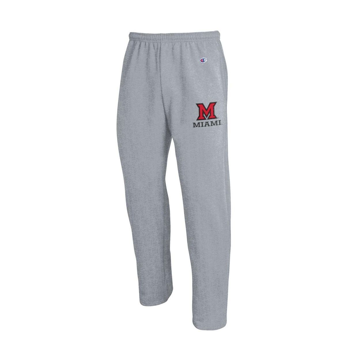 Champion Miami Block M Logo Open Bottom Sweatpants, Size: XS