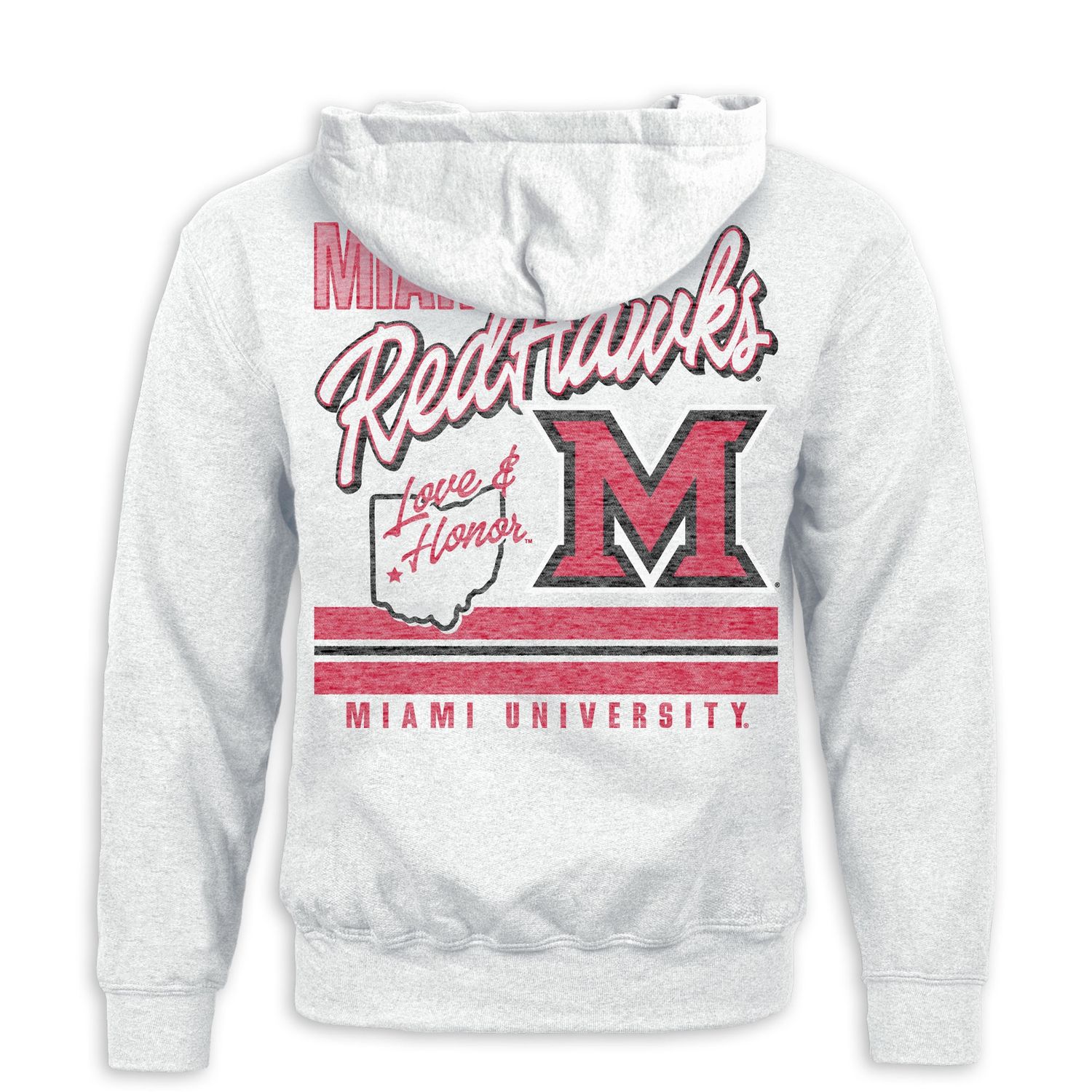 Ash Full Back Imprint Love &amp; Honor Hood, Size: 2XL