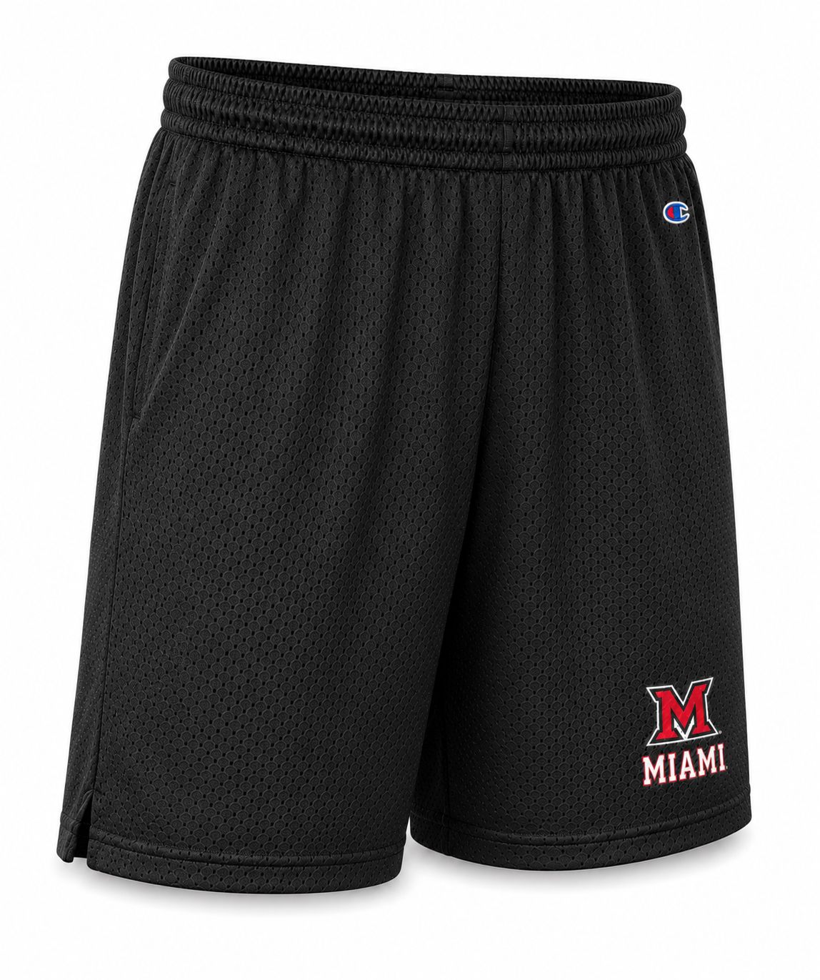 Champion Miami RedHawks Black 9" Mesh Basketball Shorts, Color: BLACK, Size: S
