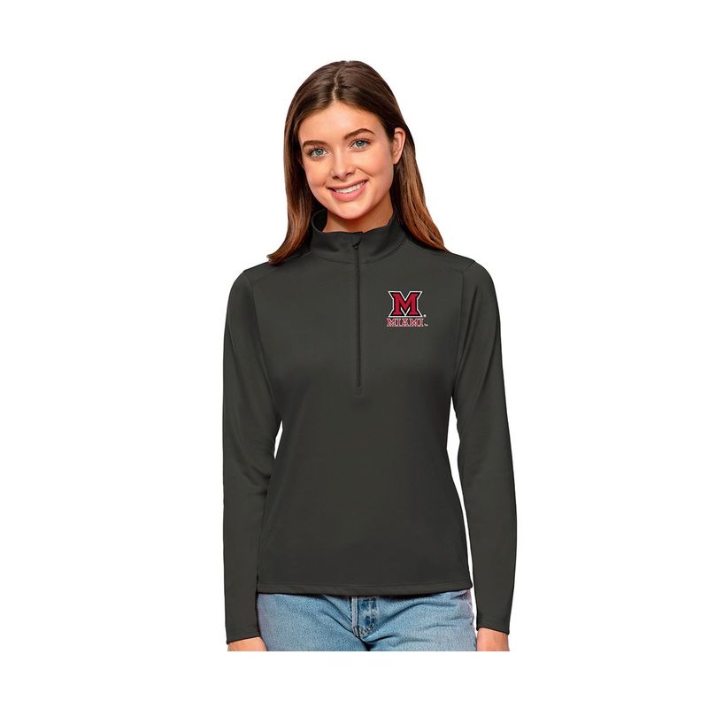 Antigua Miami Womens Dark Gray Tribute 1/2 Zip