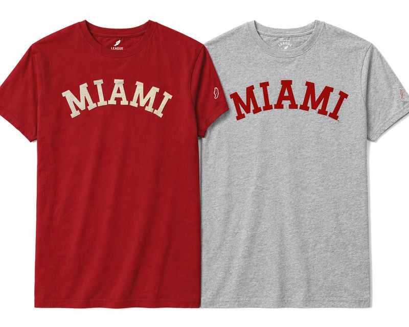 Miami University Sewn-on Arched Miami Short-Sleeve Tee