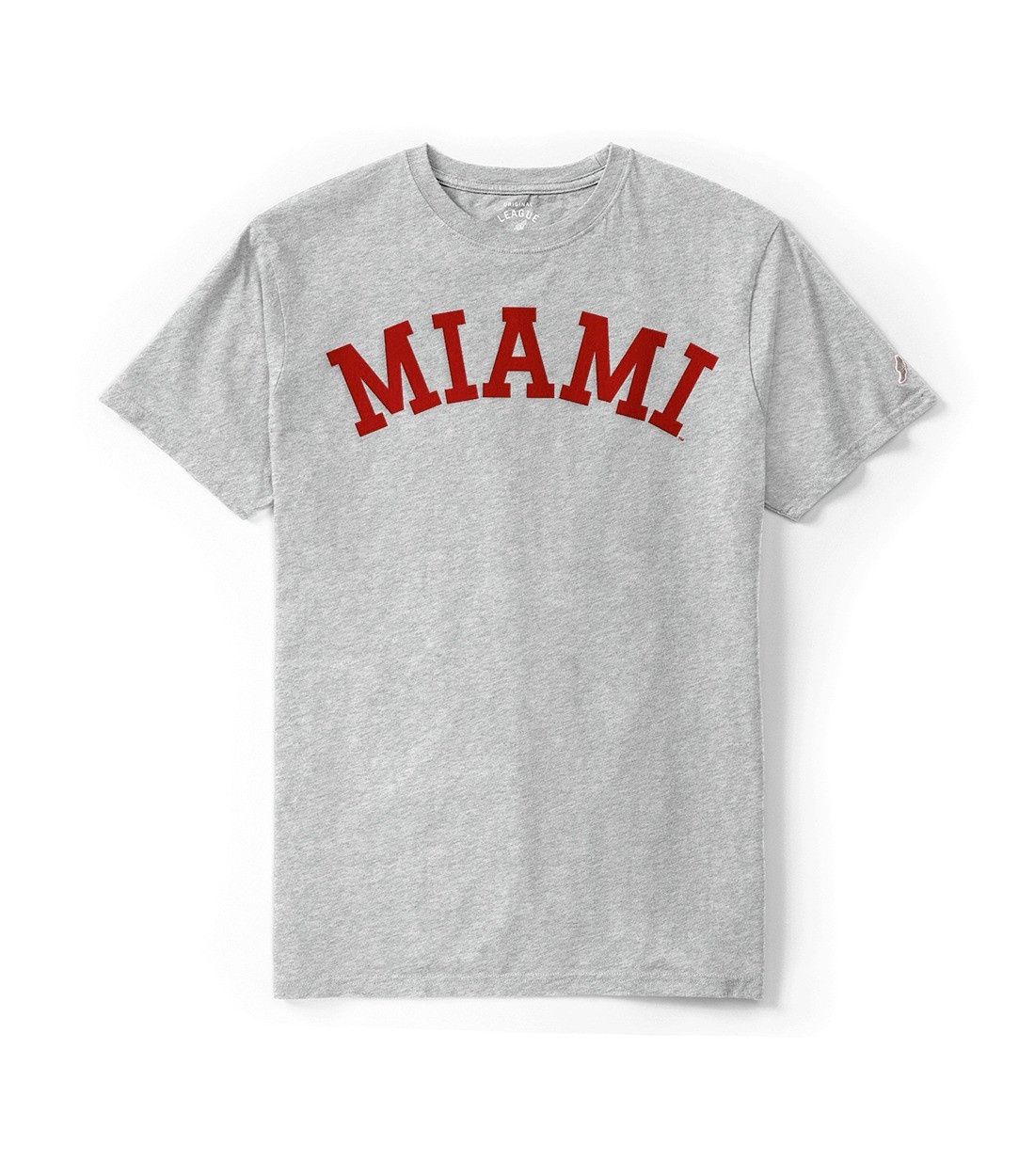 Miami University Sewn-on Arched Miami Short-Sleeve Tee, Color: ASH, Size: S