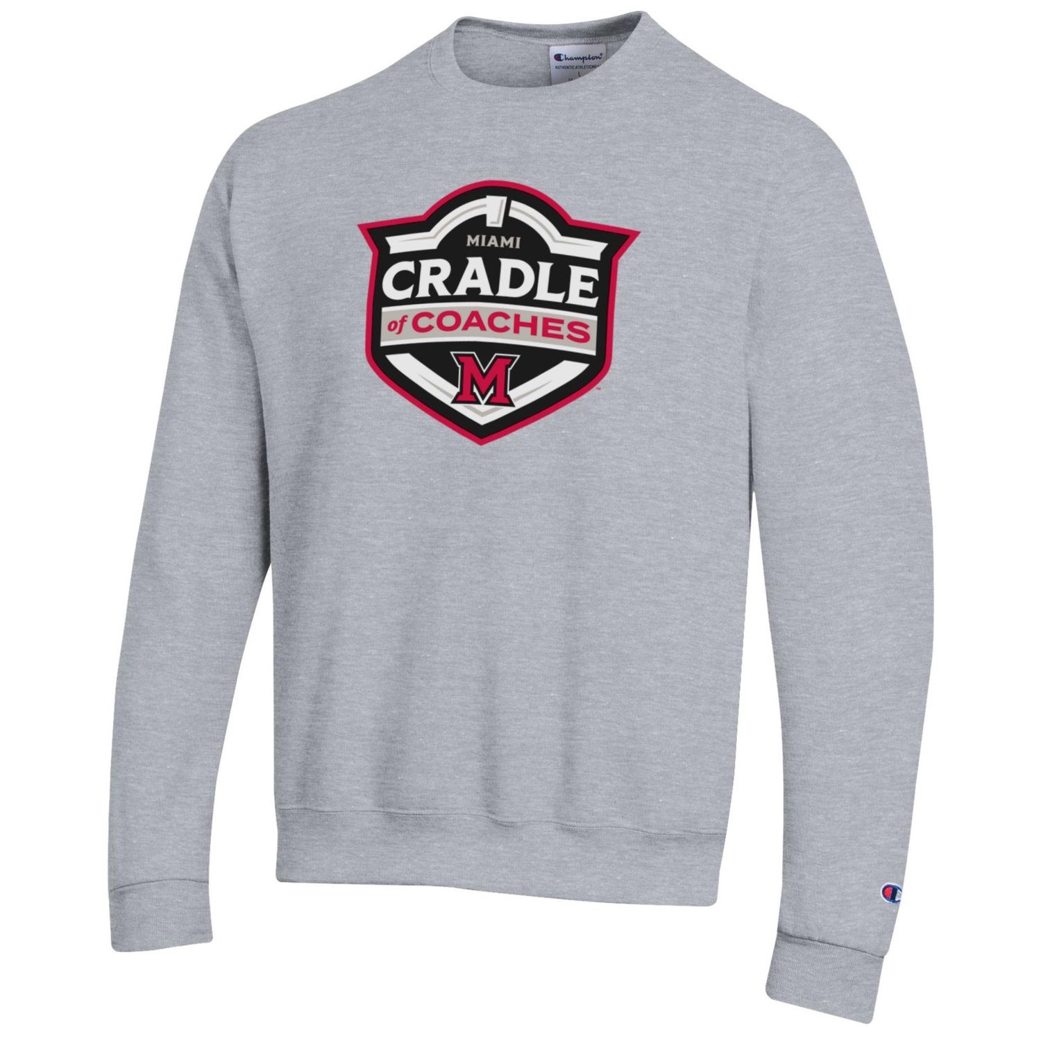 Miami University Grey "Cradle of Coaches" Crew Sweatshirt, Size: 2XL
