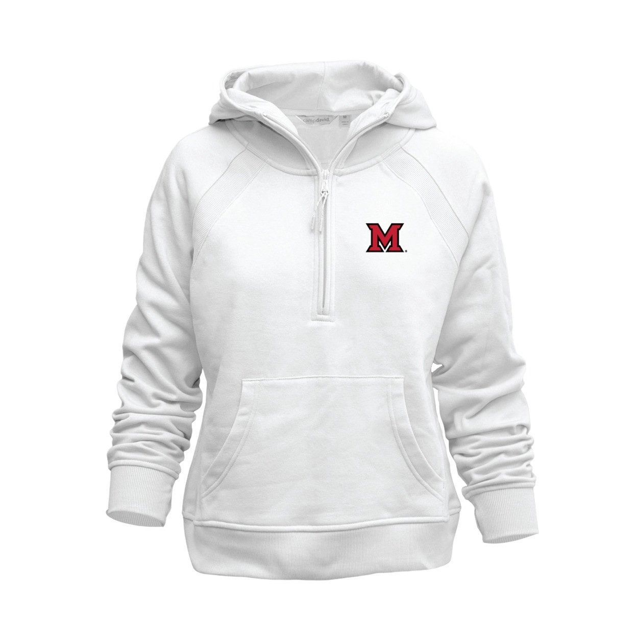 Camp David Miami Womens White Asana Fleece Hooded 1/2 Zip, Size: S