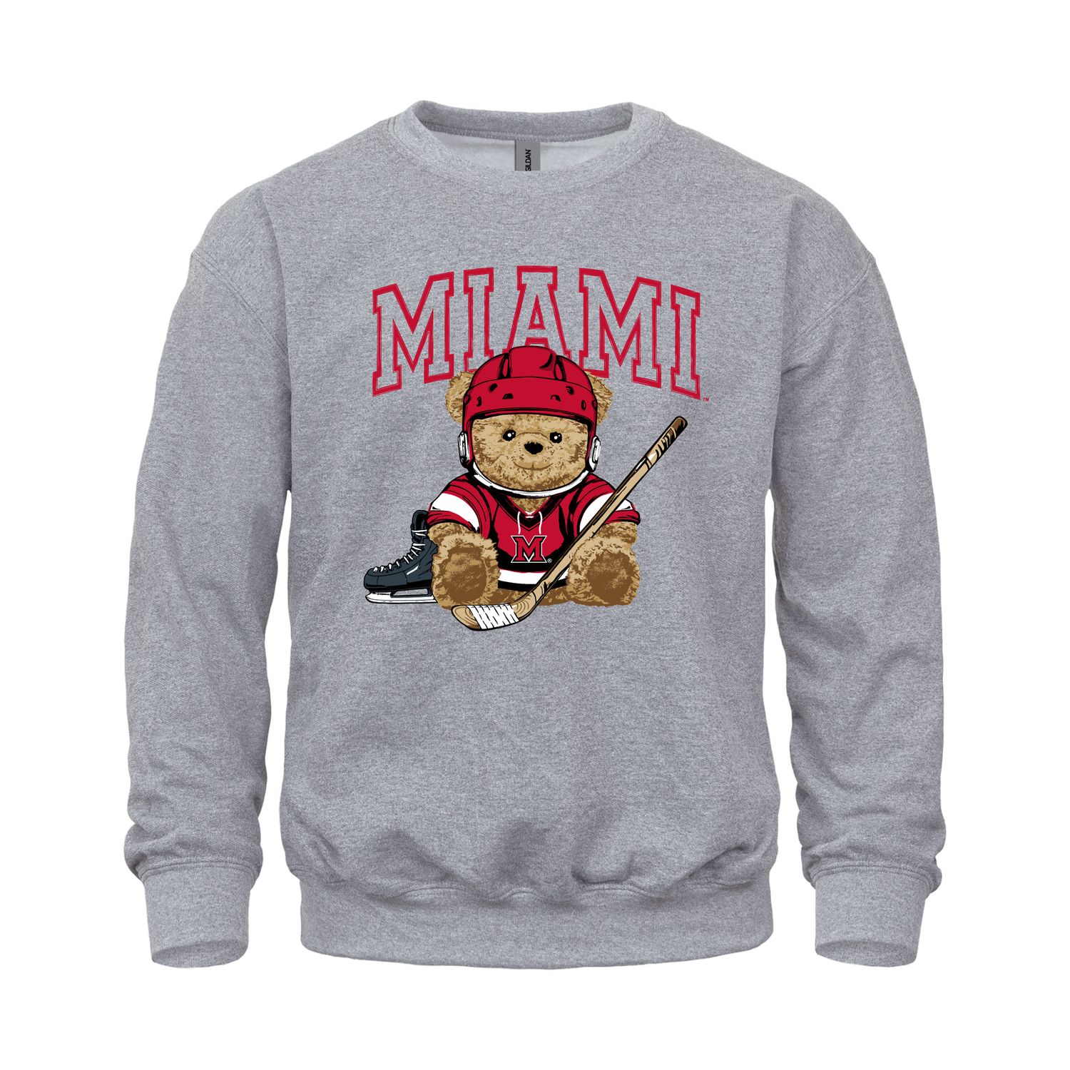 Miami University Hockey Bear Crewneck Sweatshirt, Size: S