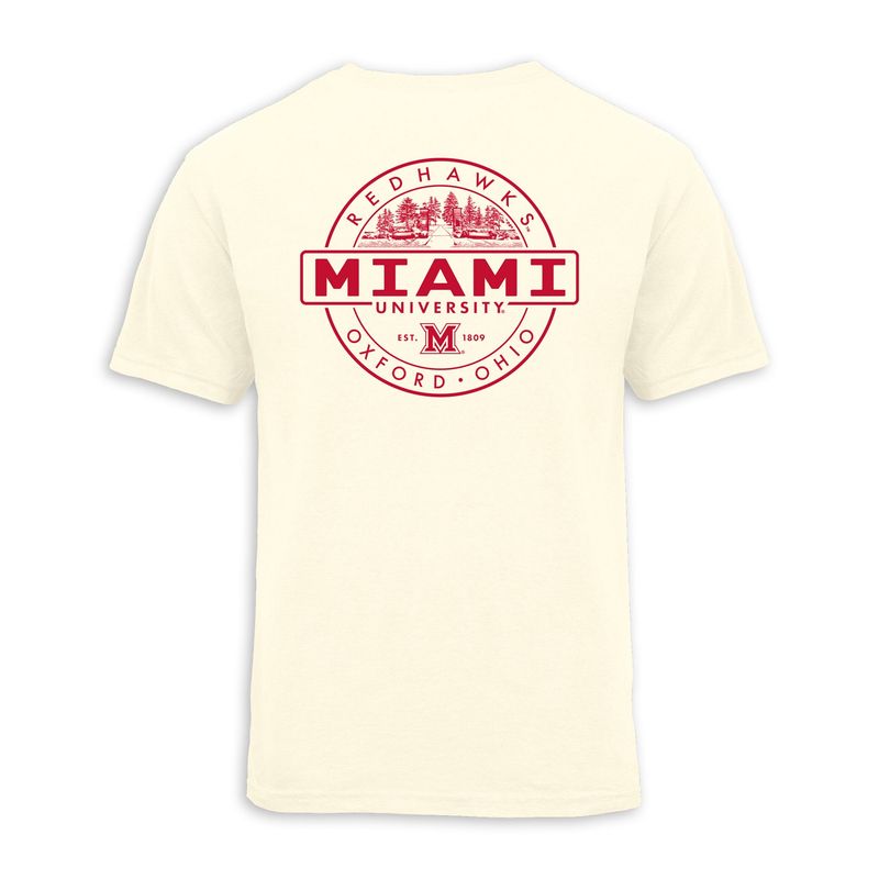 Ivory Short Sleeve Tee with Full Back Slant Walk