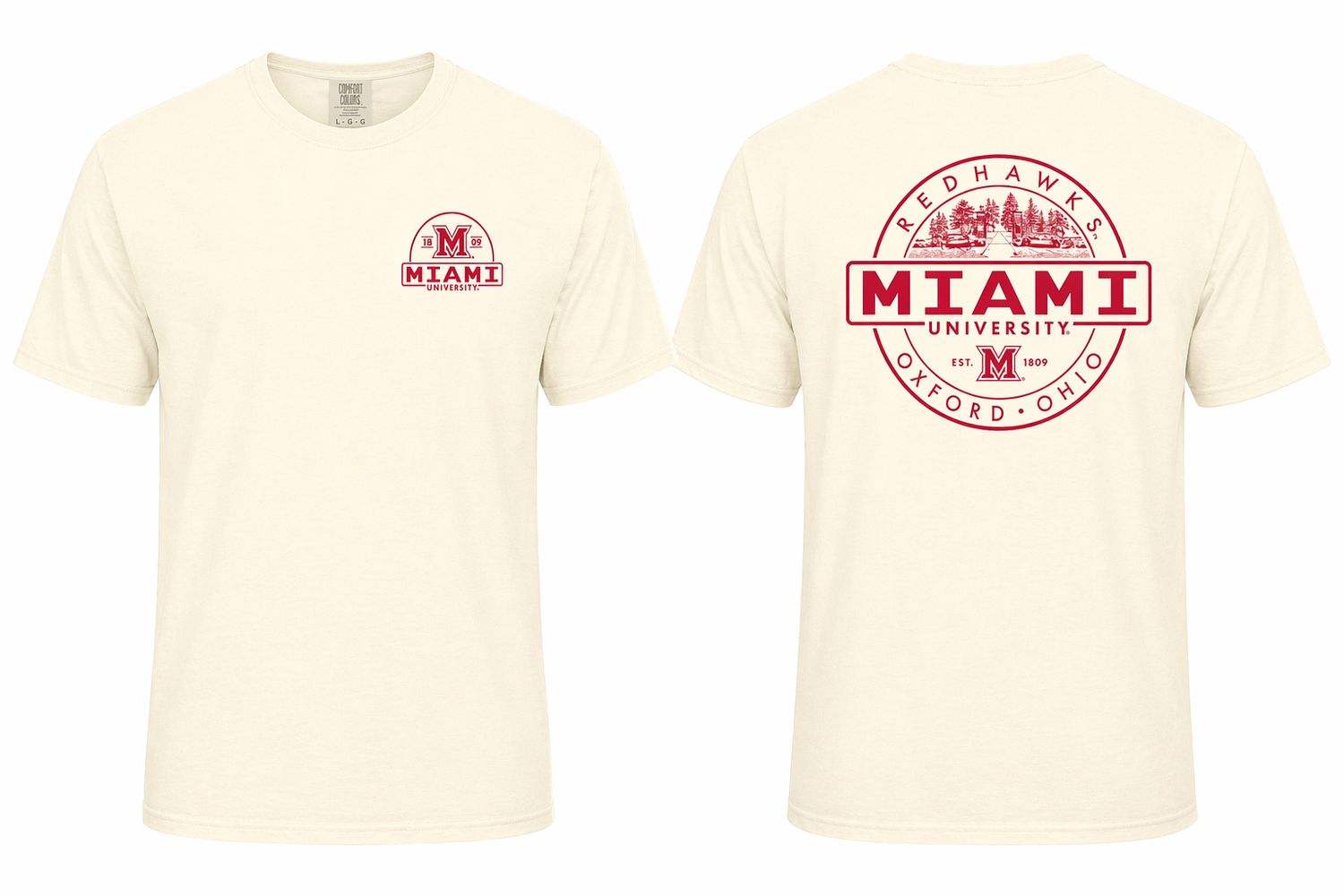 Ivory Short Sleeve Tee with Full Back Slant Walk, Size: S