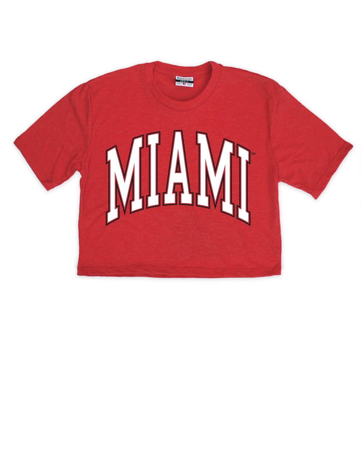 W-RED CROP LARGE MIAMI, Size: XS