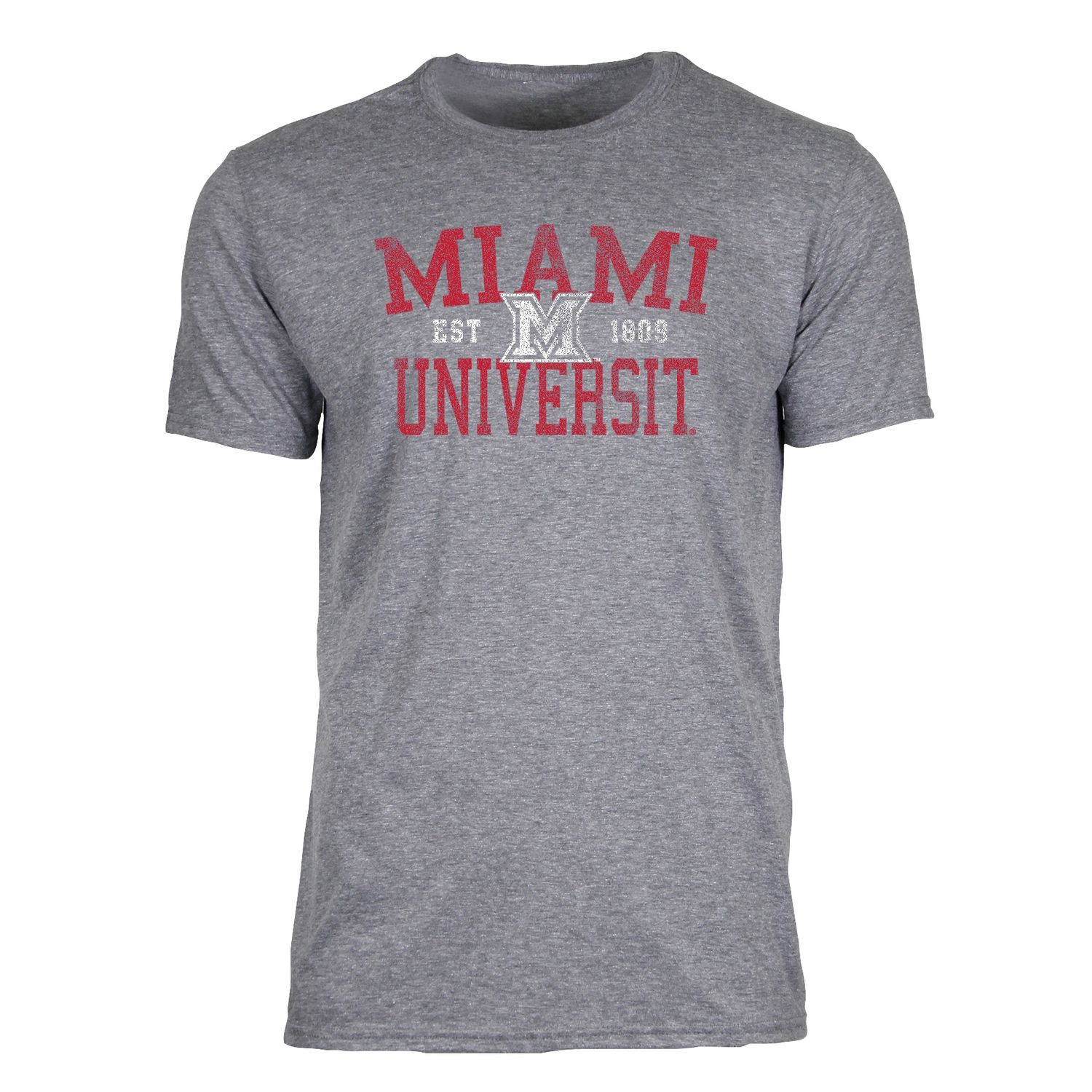 Light Grey Distressed Miami University SST, Size: 2XL