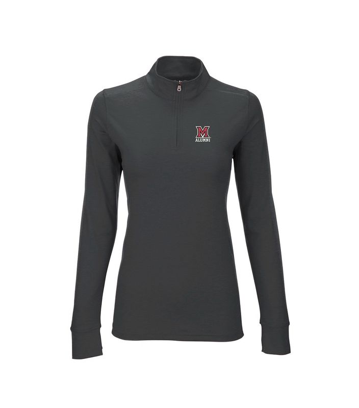 Women's Miami University Alumni GRAY Poly 1/4 Zip