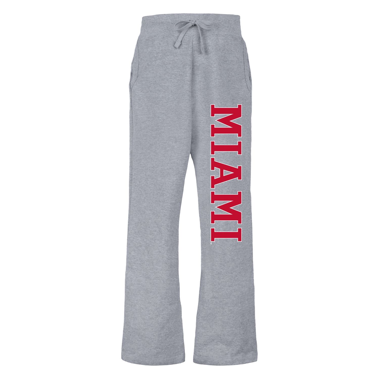 Women's Open Bottom Gray Pants with Vertical Miami, Size: S