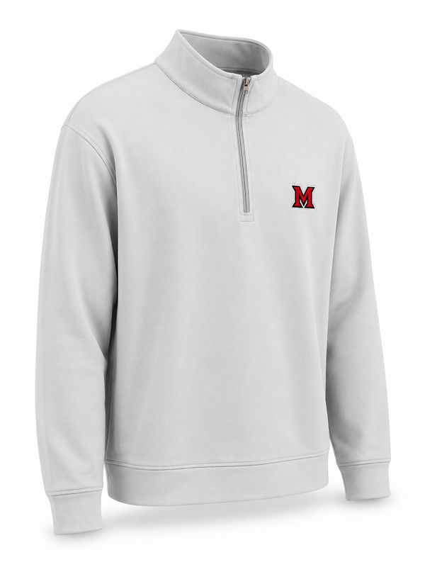 Peter Millar Miami University British Grey Performance 1/4 Zip