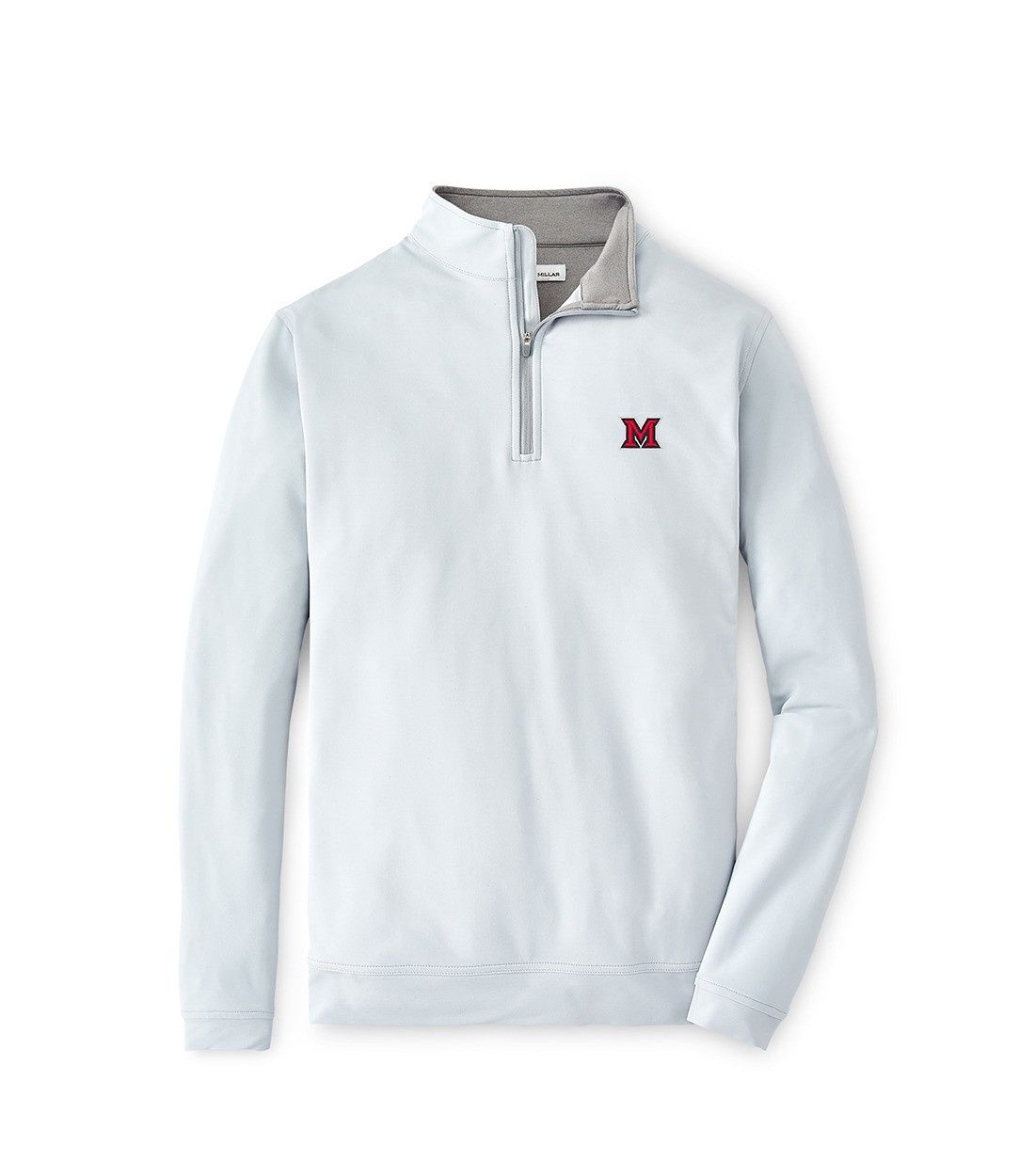 Peter Millar Miami University British Grey Performance 1/4 Zip, Size: 2XL