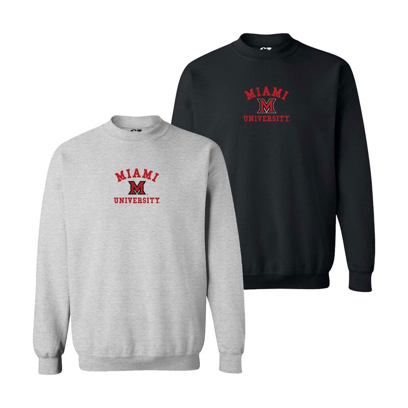 Miami University Block M Embroidered Crew