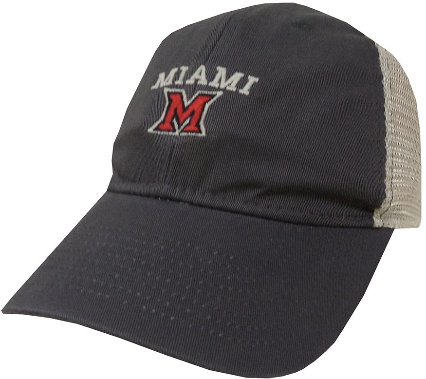 Miami University Adjustable Trucker Hats, Color: DK GRAY