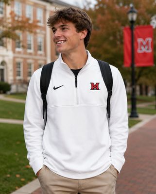 Nike Miami RedHawks Dri-FIT Victory White Quarter Zip | DuBois