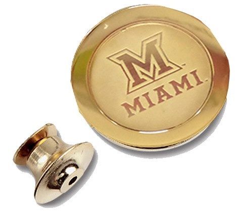 Miami University Block "M" over Miami Gold Lapel Pin 1, Color: GOLD
