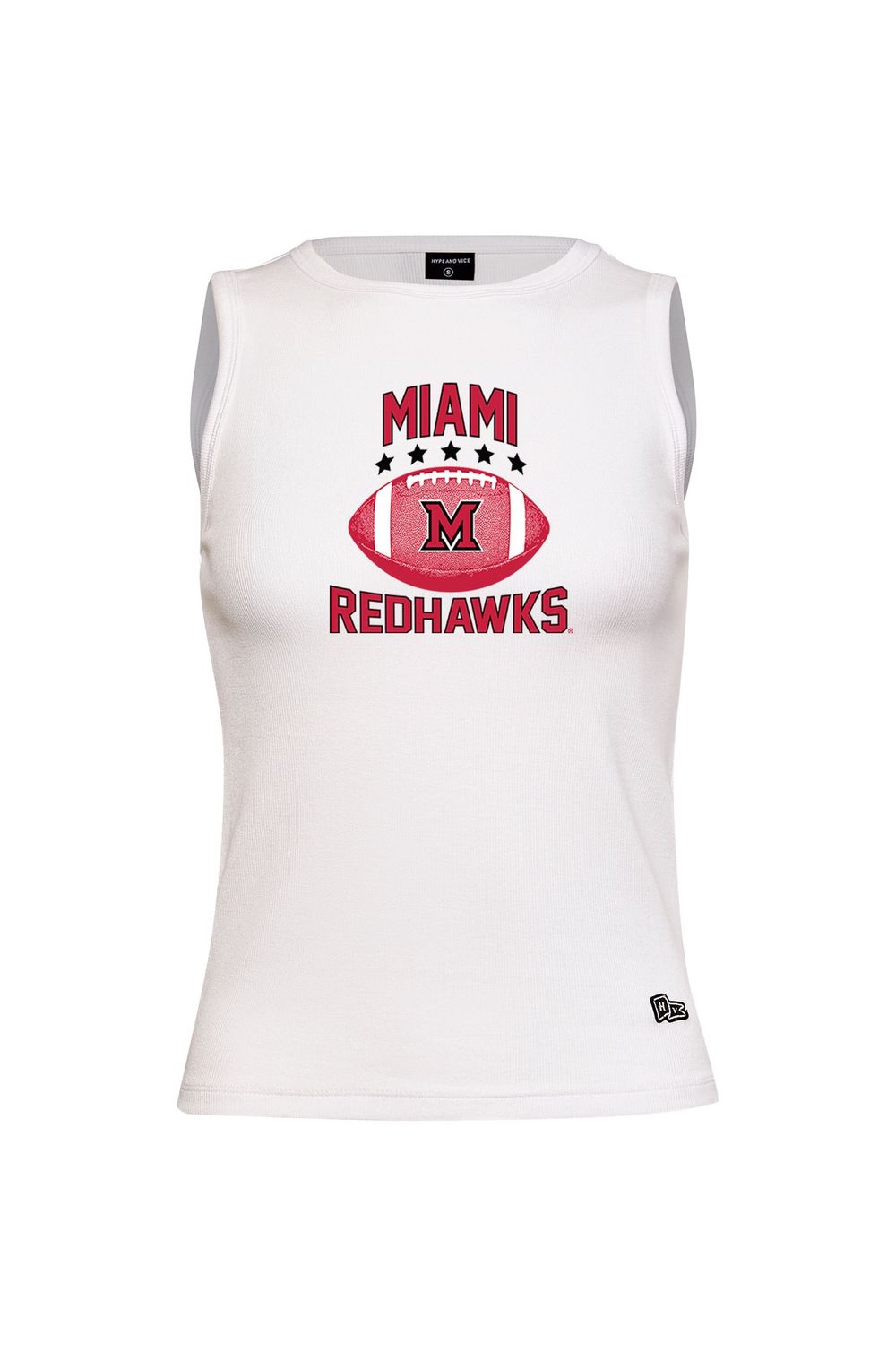 W-White Ribbed Football Tank