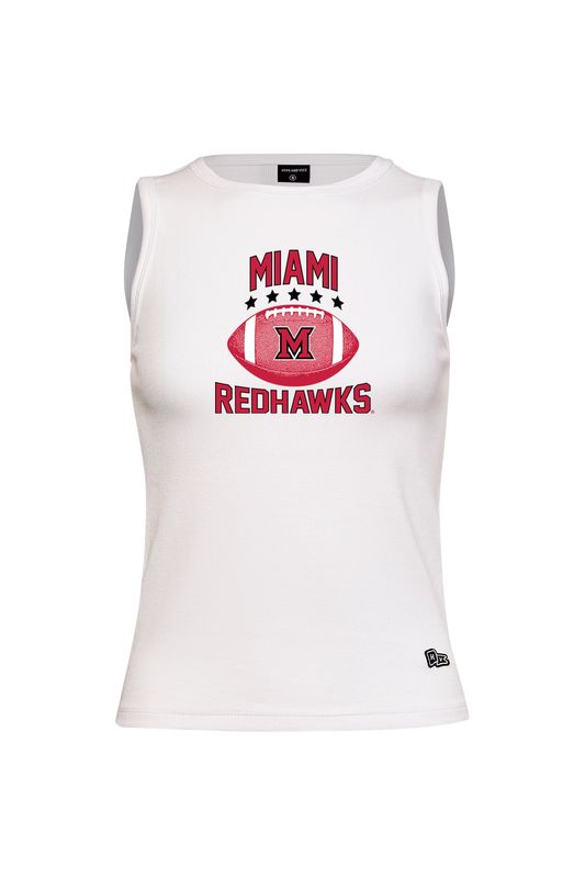 W-White Ribbed Football Tank