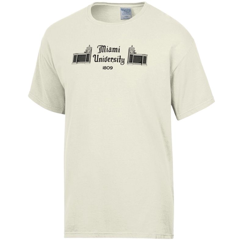 Parchment Short Sleeve Tee with Slant Walk Graphic