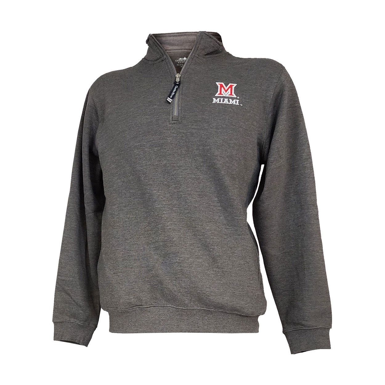 Charles River Miami University RedHawks Charcoal Crosswind 1/4 Zip Pullover, Size: S
