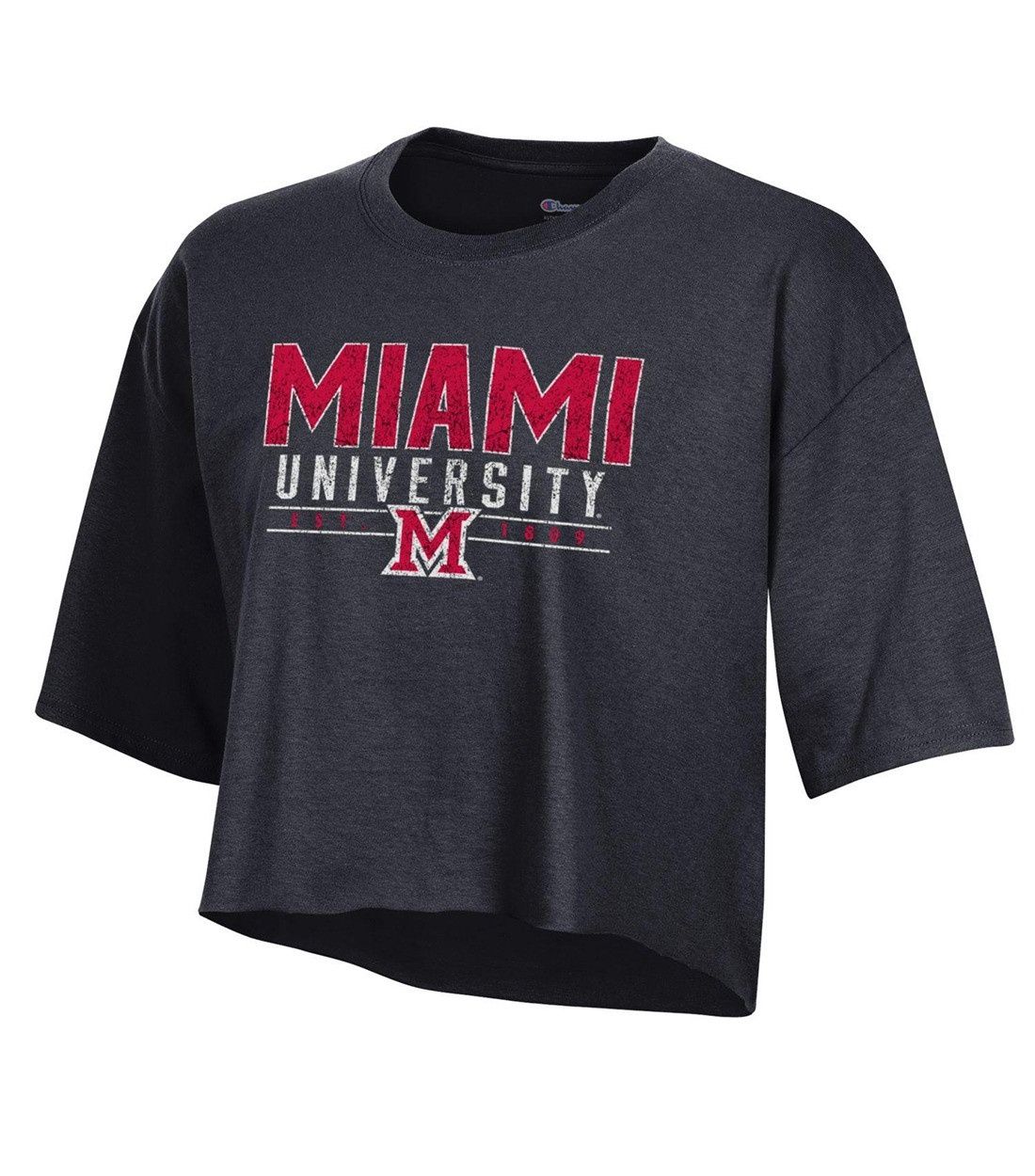 Champion Women's Boyfriend Black Crop Tee, Size: XS