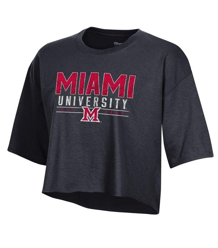 Champion Women's Boyfriend Black Crop Tee