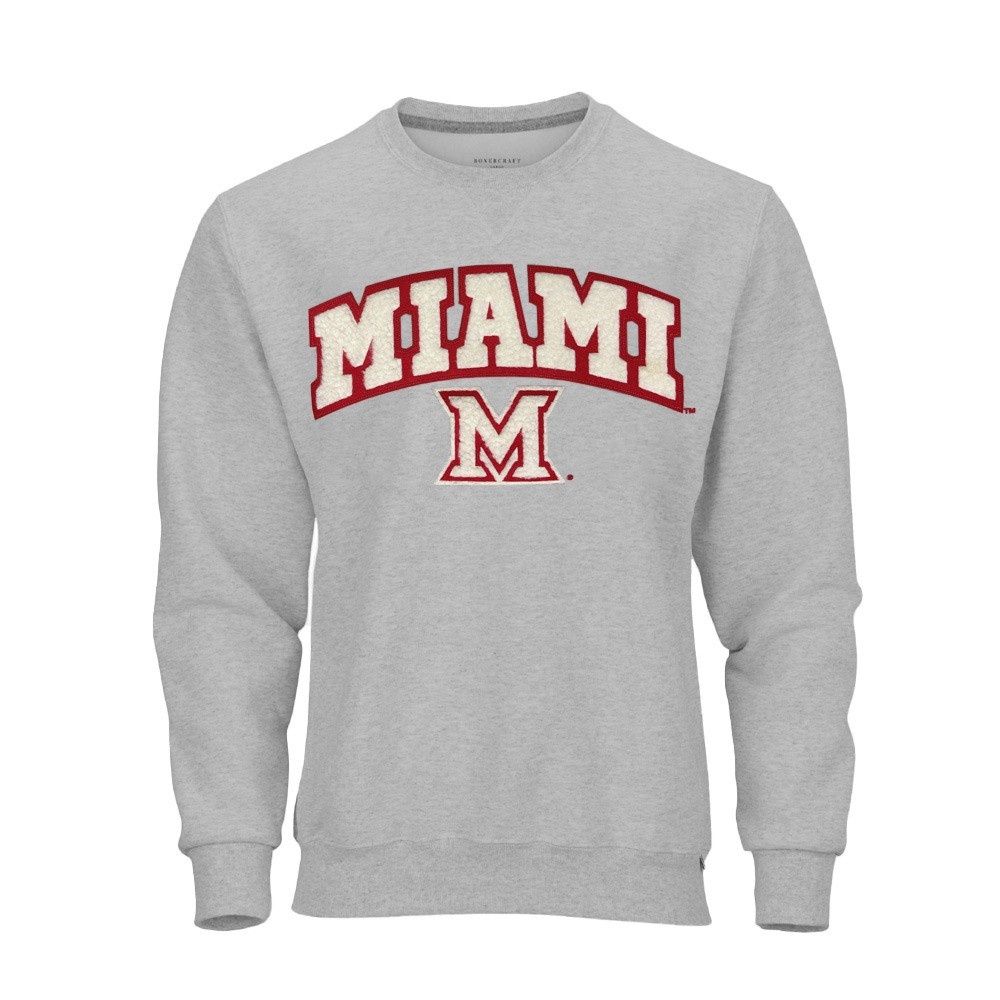 Miami RedHawks Chenille Miami M Crew, Size: 2XL