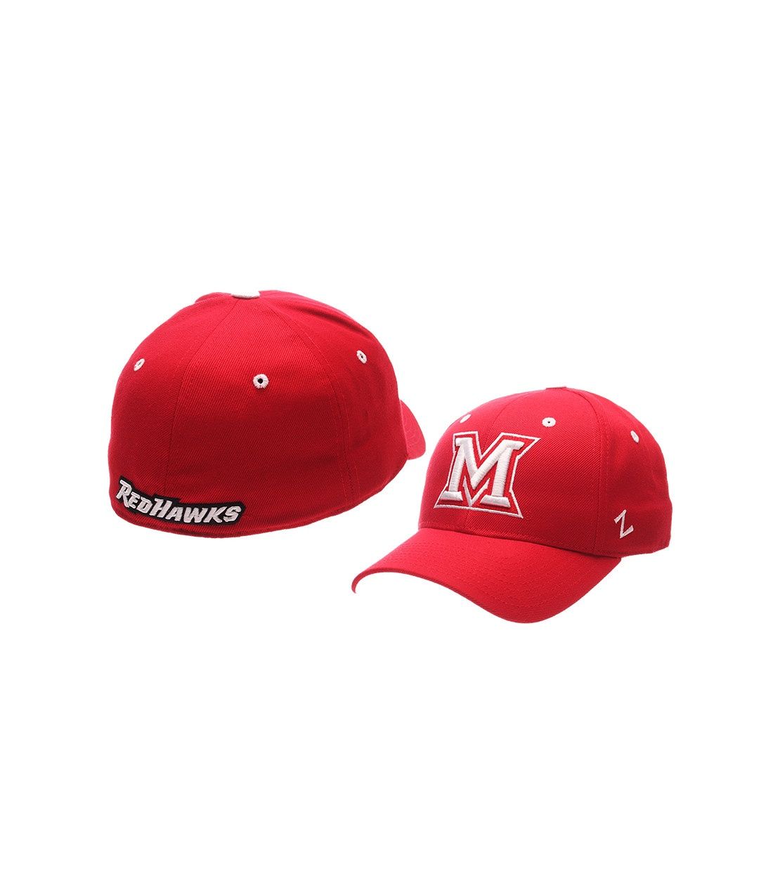 Miami White Block M Fitted Red Hat, Size: 6 7/8