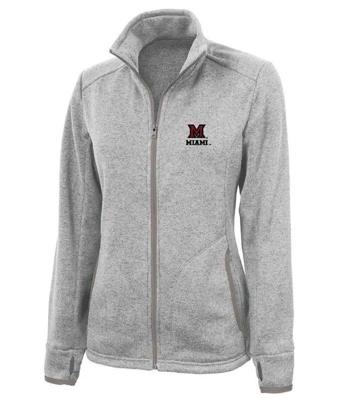 Women's Miami University Full-Zip Gray Sweatshirt