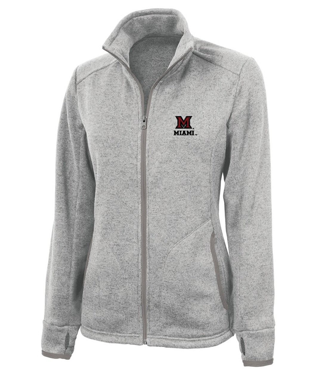 Women's Miami University Full-Zip Gray Sweatshirt, Size: XS