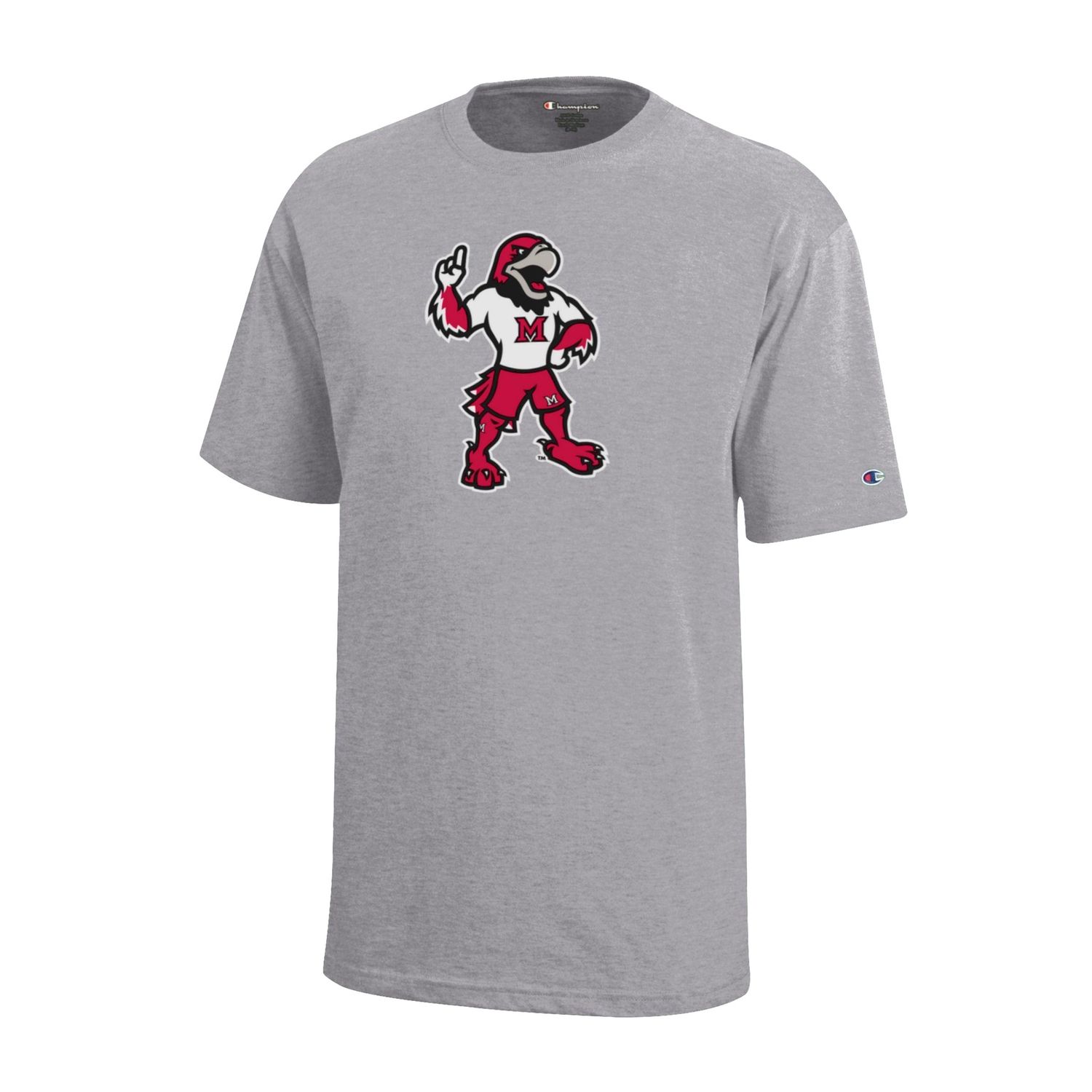 Miami RedHawks Champion Youth Swoop T-shirt, Color: GRAY, Size: XS