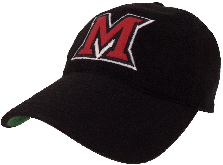 Miami University RedHawks Legacy Adjustable Hat – Relaxed Twill M Logo Cap, Color: BLACK