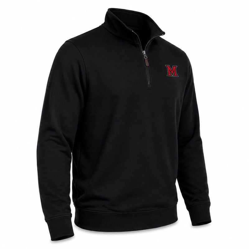 Horn Legend Miami University Black Luxury Quarter Zip Pullover