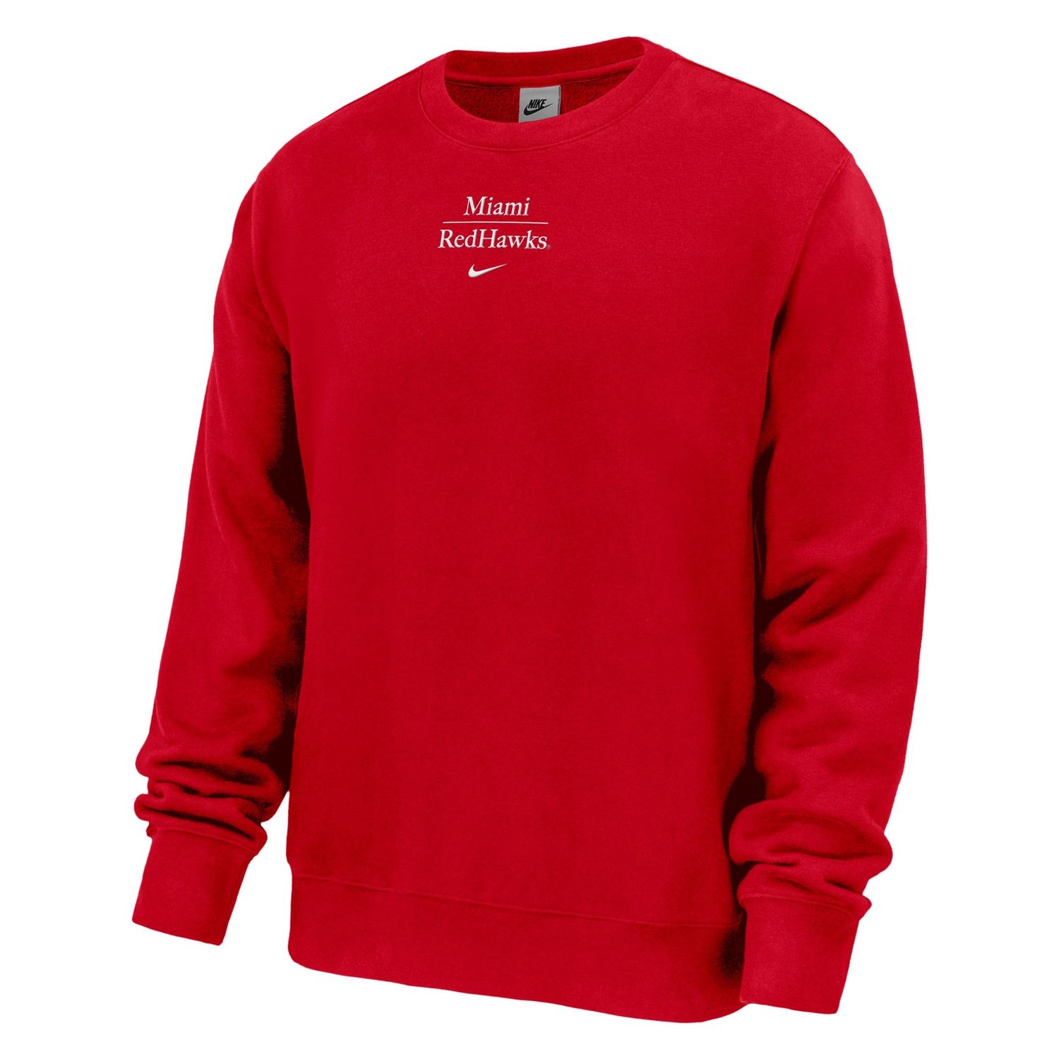 Nike Red Club Fleece Embroidered Crew, Size: 2XL