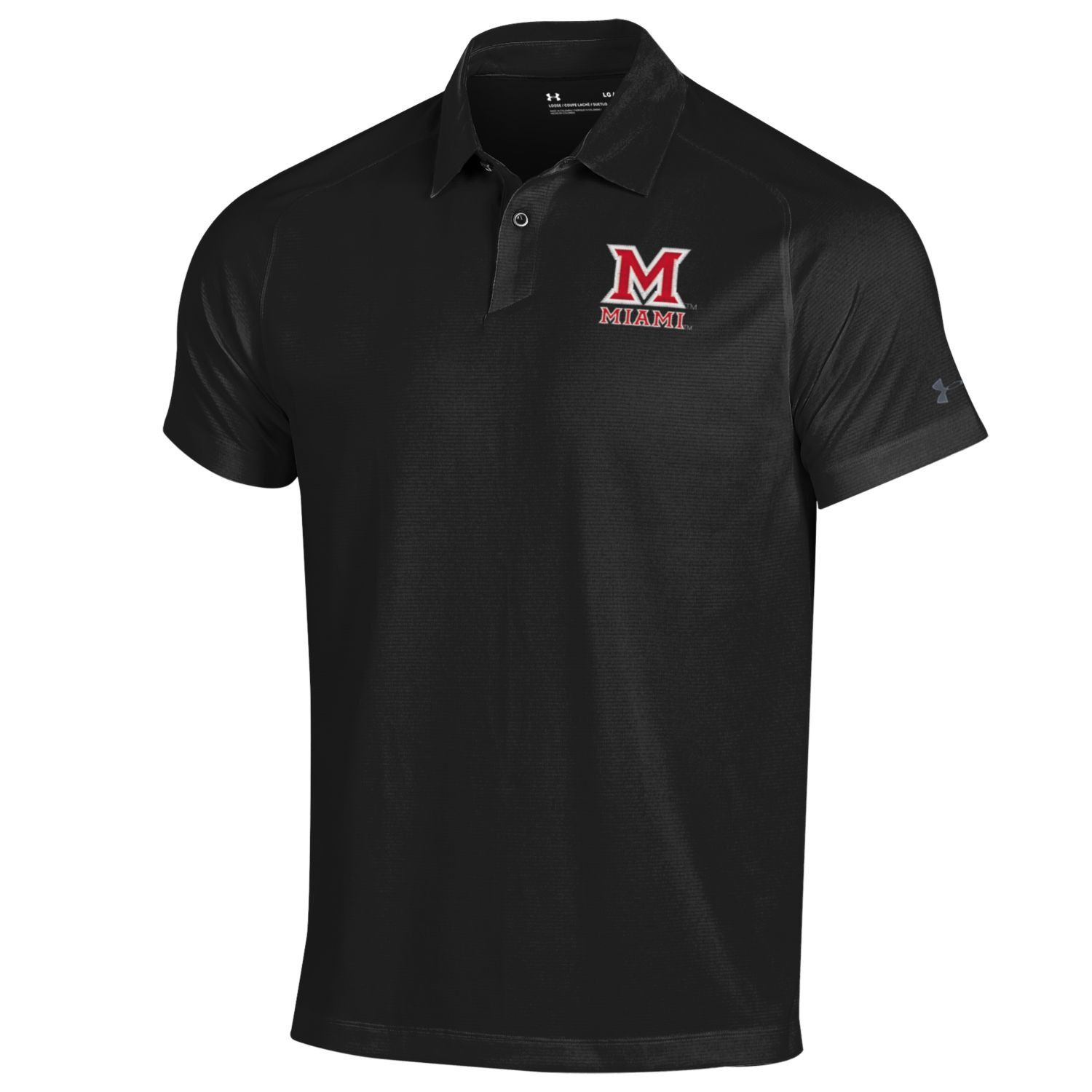 Under Armour Motion Polo with LC "M" over Miami, Color: BLACK, Size: S