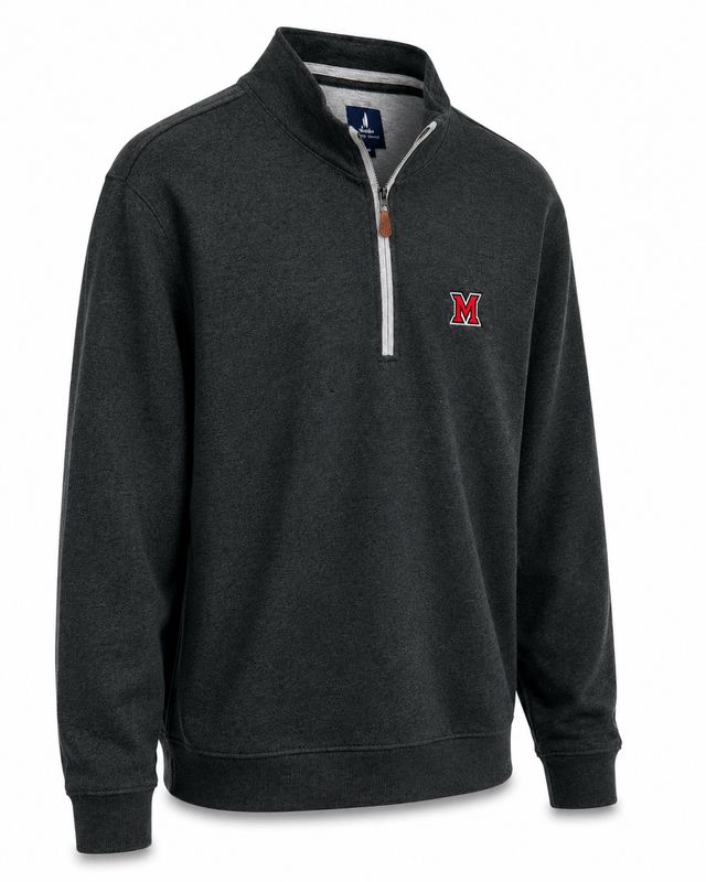 Johnnie-O Miami RedHawks Sully Black Heather Quarter Zip