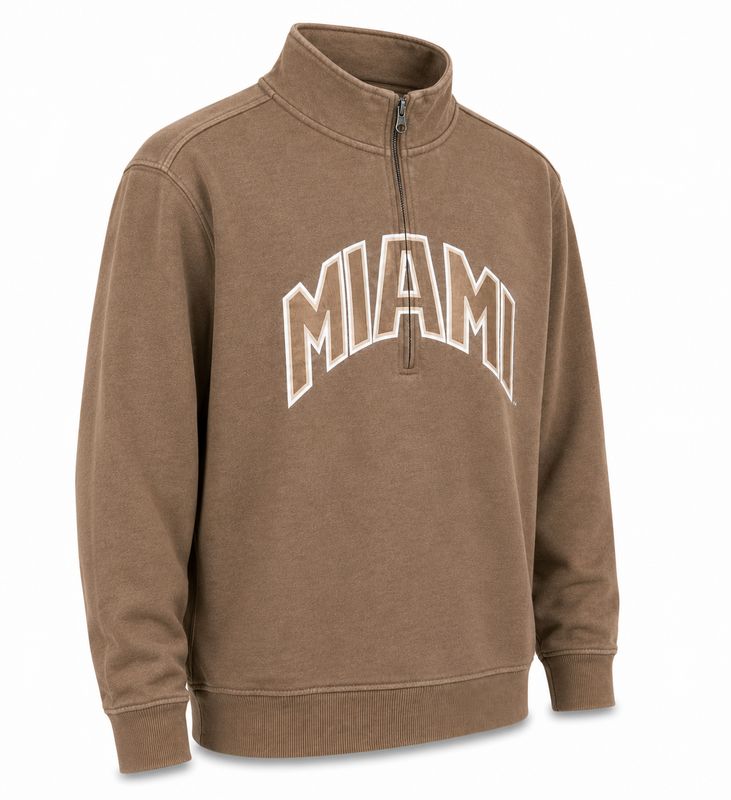 Camp David Miami RedHawks Walnut Vintage Quarter Zip