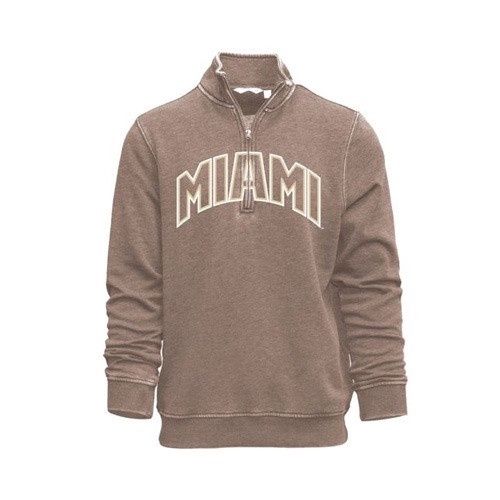 Camp David Miami RedHawks Walnut Vintage Quarter Zip, Size: 2XL