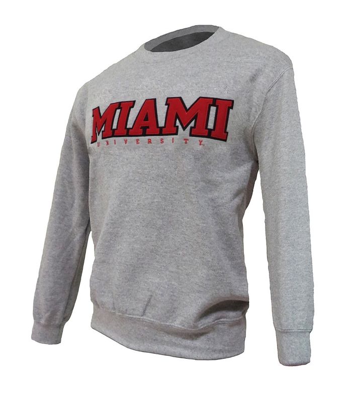 Gray Crew with Miami over University in Red Felt